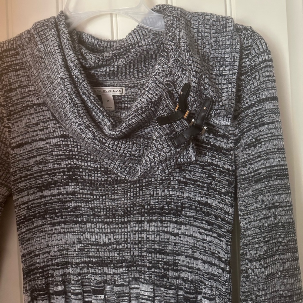 Dana Buchman Gray Knit Sweater Dress